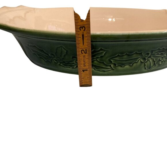 Appolia Christmas Holly Berries Oval Baking Dish Holiday Dish France - Picture 8 of 10